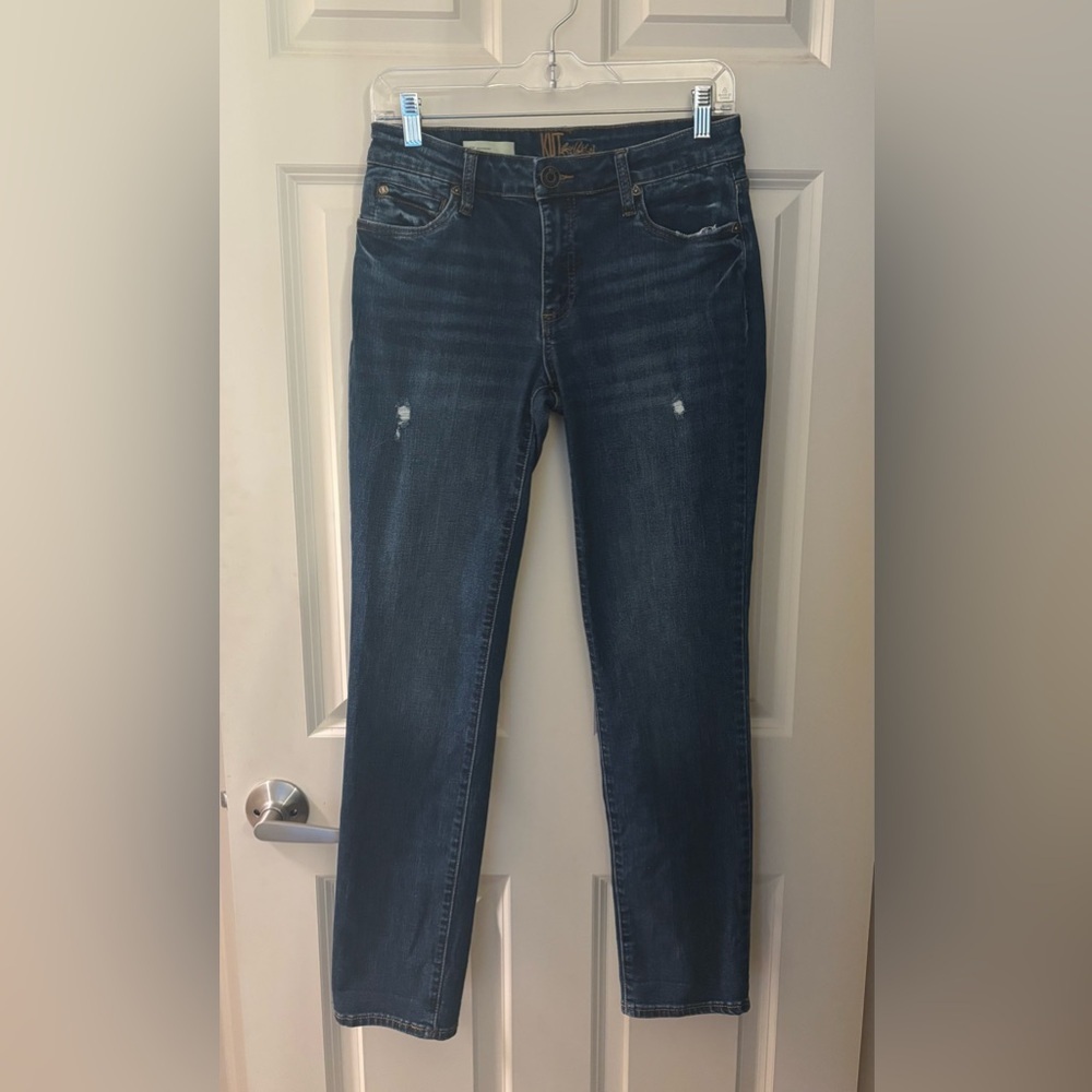 Kut From The Kloth Katy Mid Rise Boyfriend Jeans in Medium/Dark Wash, Size 4 - Picture 1 of 11